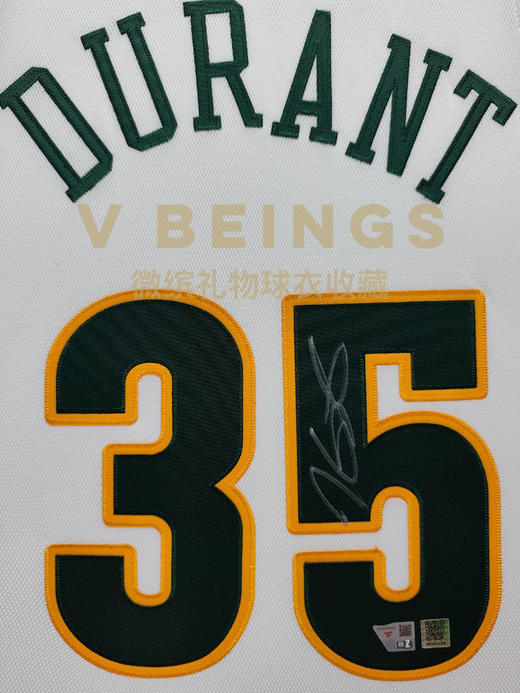 收藏系列 杜兰特 超音速队35号白色 亲笔签名球衣 商品图2