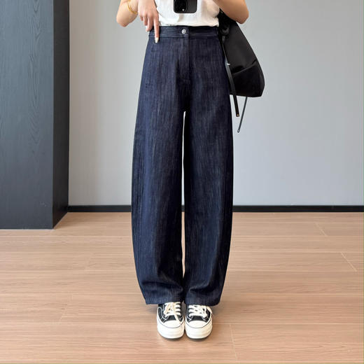 2025北欧藏肉裤品质复古丹宁色松紧高腰显瘦收跨锥形牛仔裤女款！ 商品图1