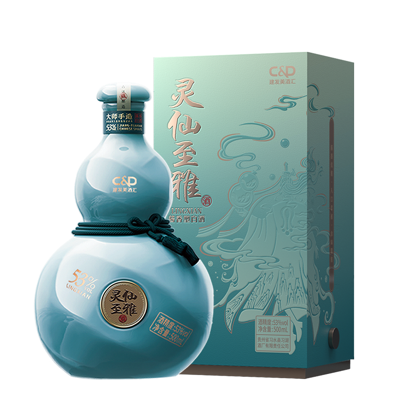 灵仙至雅酱香白酒53%vol 500ml