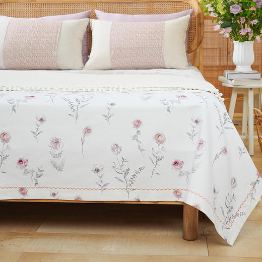 玫瑰时光系列床单单件纯棉100全棉老粗布单人双人四季通用高端定制 商品图4