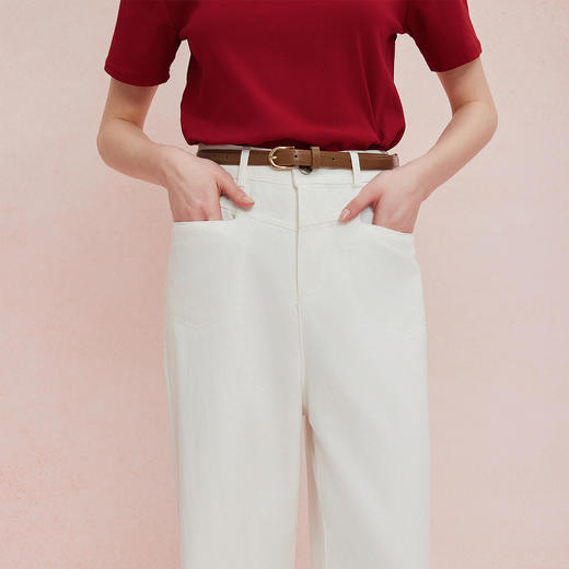 QF302斯尔丽25夏季新款时尚小个子宽松显瘦直筒休闲百搭水洗牛仔长裤 商品图9