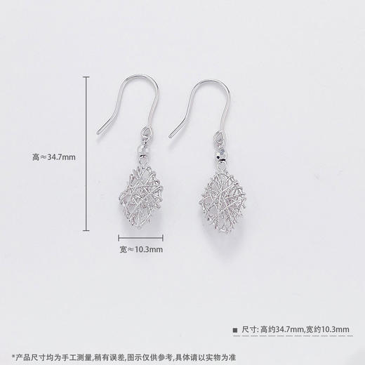 【限时8.8折】【线上铂金馆】PT950 #绕线 【国际铂金协会】铂金镂空绕线几何菱形耳饰耳吊耳钩(BES00270)预售产品下单后不退款不退货不换货不补差价) 商品图2