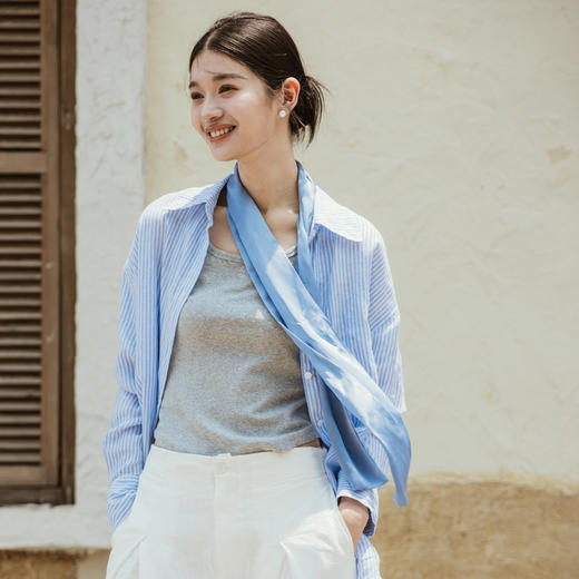 绽放H2395朵100%真丝桑蚕丝亲肤高级感舒适夏季百搭围巾丝巾 商品图0