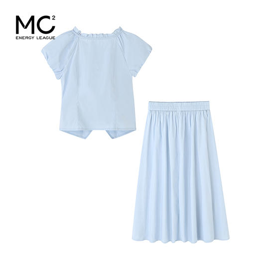 女装V领抽皱上衣配半裙两件套-87165S5222007 商品图4