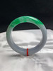 612812，56.6圈口，糯化飘绿正圈平安镯，半截辣绿色，底子细腻水头好 商品缩略图0