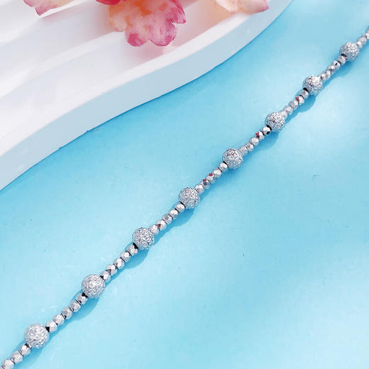 【限时8.8折】【线上铂金馆】PT950 【国际铂金协会】铂金空心调节麒麟珠间蹦迪珠手链（内里为铂金链）(BSL00275)预售产品下单后不退款不退货不换货不补差价) 商品图2