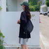 夏外穿美式运动短裤女宽松三条杠条纹五分裤高腰休闲阔腿中裤热裤 商品缩略图2