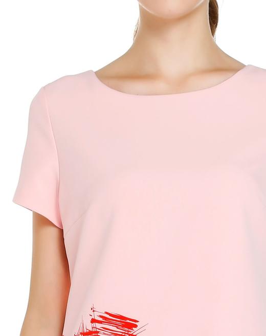 JOAN&DAVID   粉/橙红色端庄优雅气质短袖连衣裙【衣服均有轻微脏污，以实拍图为准】 商品图4