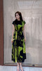 无袖绿色印花时尚高腰收腰连衣裙SZ2S60-庭芜绿 商品缩略图1