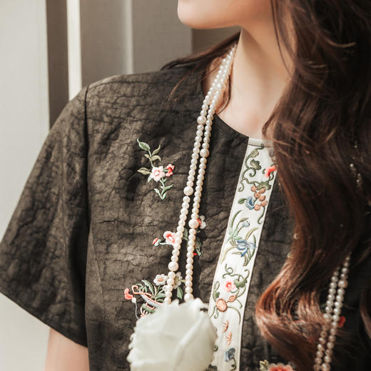 【林栖设计小店】（现货）新中式真丝香云纱连衣裙显瘦2025夏季新品短袖长裙女装T1952451 商品图6