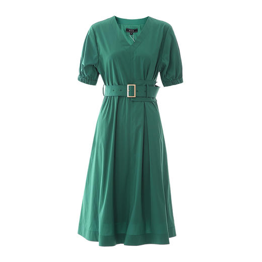 EITIE爱特爱夏季新款气质V领高腰显瘦通勤a字连衣裙7807540 商品图5