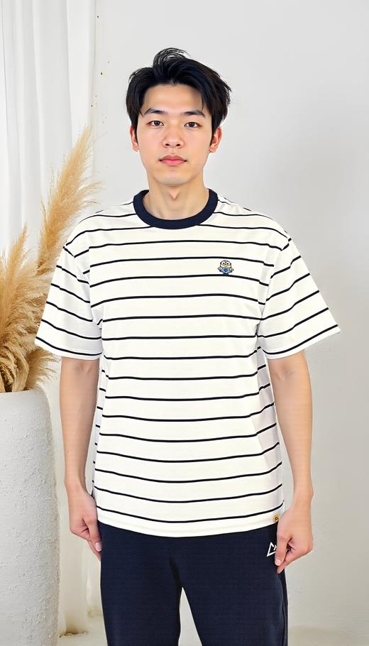 佐丹奴男装【小黄人联名款】全棉条纹T恤衫01095255 商品图0