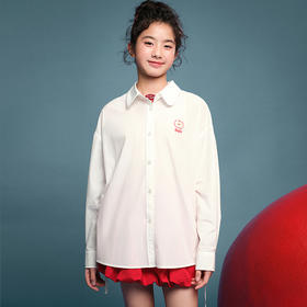 笛莎Deesha青少年女童衬衫2025夏季女童长袖衬衫