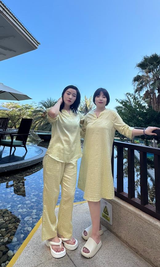 【斜纹梭织100%棉】SCHIESSER德国舒雅女士七分袖九分裤套装100%斜纹梭织面料薄而不透31/24766H 商品图3