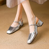 【预售5天】包头凉鞋女新款夏季法式方头一字带粗跟玛丽珍鞋后空浅口单鞋SLLK&sl-7921 商品缩略图2