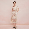 QF822斯尔丽25新款改良式旗袍提花加印花下摆插片A型显瘦浪漫连衣裙 商品缩略图3