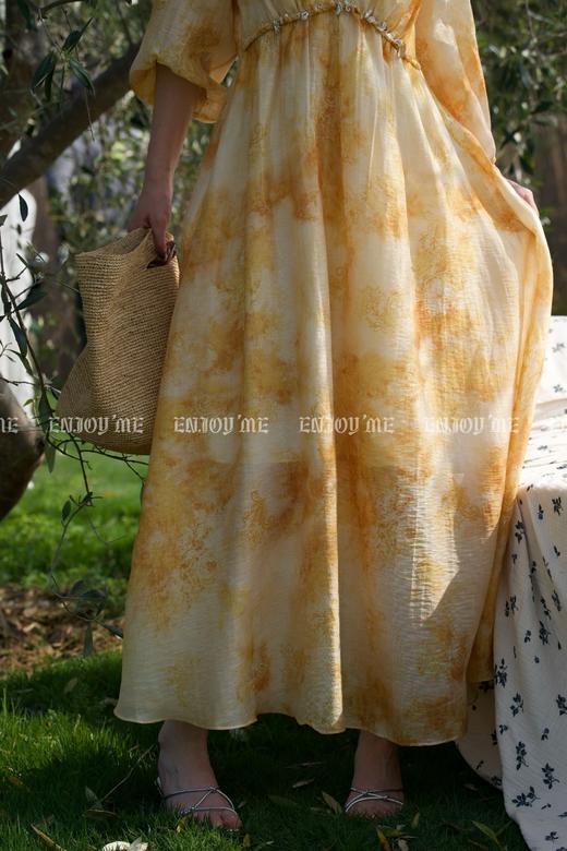 【门店同款】ENJOY夏季“悠然之境”晕染油画感V领长裙 162550507 商品图5