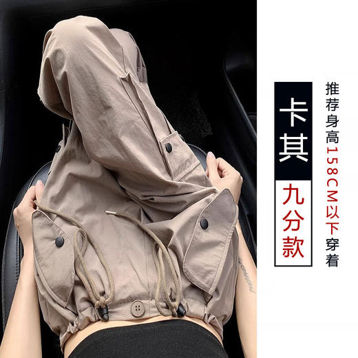 【夏季新款灰色工装裤】女酷飒风宽松直筒美式高腰阔腿速干运动裤 商品图3