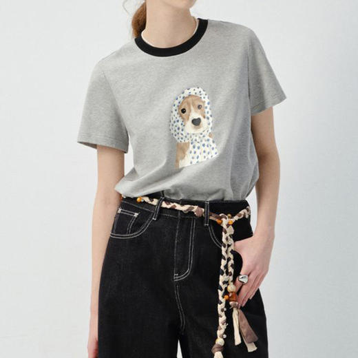 馥迦减龄小狗印花短袖T恤 商品图5