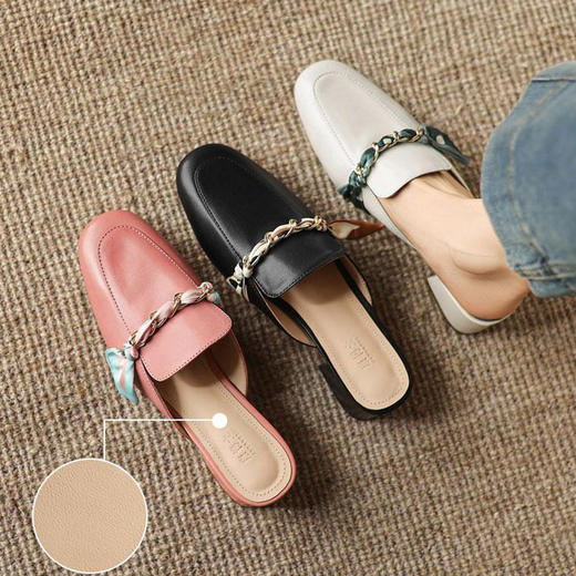 真皮包头半拖穆勒鞋女 商品图0