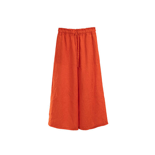 绽放旅行女装259朵/松紧腰系带喇叭裤高支亚麻立体系带九分休闲裤 商品图4