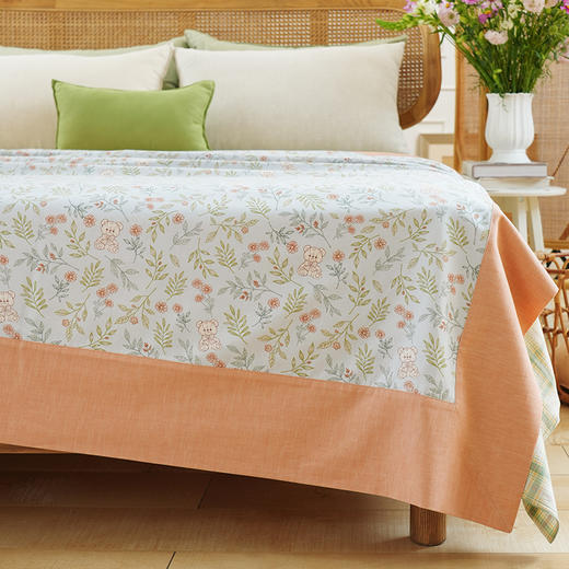 小熊物语系列夏凉被盖毯空调被毛巾被凉感家用午睡沙发纯棉成人空调盖毯 商品图3