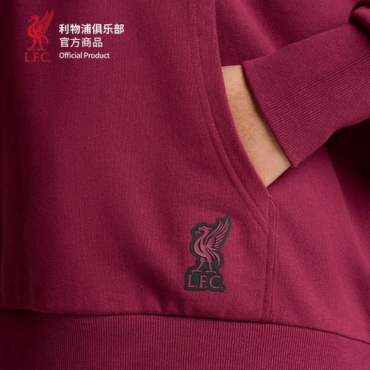 【官网同款】利物浦俱乐部 | 红色连帽卫衣宽松款简约抽绳帽衫 商品图4