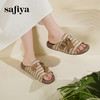 预售7天|Safiya/索菲娅2025时尚编织露趾休闲外穿百搭平底勃肯拖鞋SFD2110401 商品缩略图4