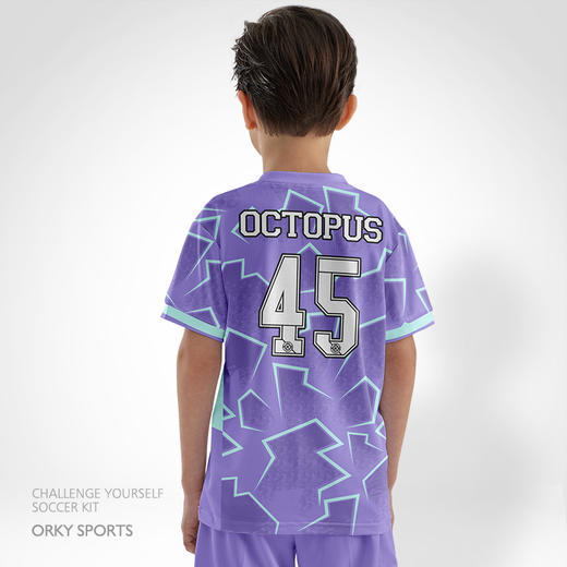 ORKY沃恺 儿童足球服套装小学生球衣印字训练服组队定制 男童衣服 商品图2