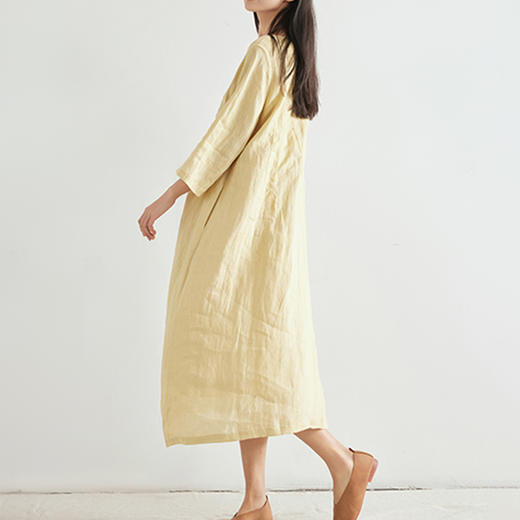 亚麻肌理连衣裙  简约舒适清雅 商品图1