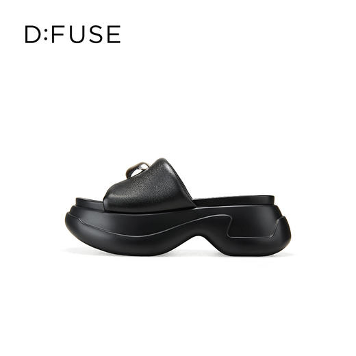 Dfuse迪芙斯2025夏季新款轻盈拖鞋增高厚底鼓棉外穿时尚凉拖DFD2110109 商品图10