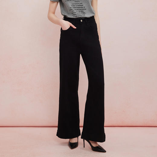 QF305斯尔丽2025夏季新款时尚小个子直筒阔腿女士百搭休闲长款牛仔裤 商品图2
