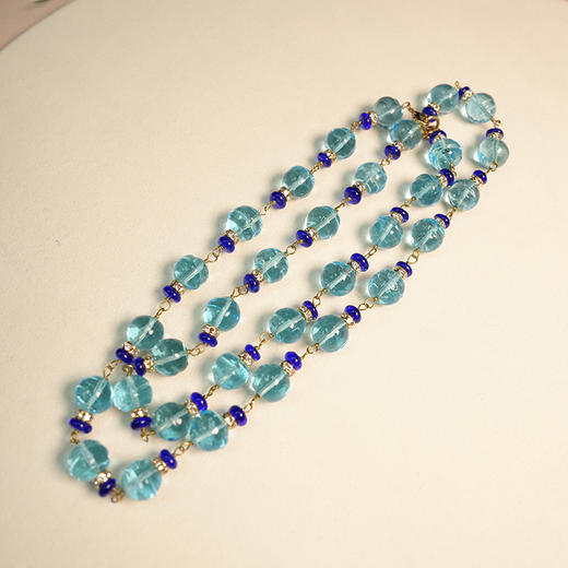 订购5个月到｜Gripoix Paris-Vintage-蓝色 串珠 长项链［法国设计师］ 商品图0