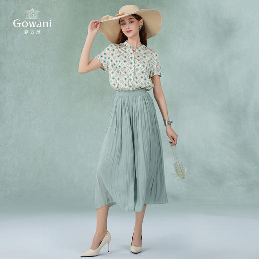 乔万尼夏季新款真丝衬衫V领设计短款衬衣EI2C809 商品图2