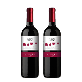 柯诺苏1551赤霞珠红葡萄酒 750ml*2瓶