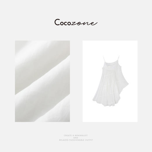 COCO ZONE 刘一一 【100苎麻】复古精致褶皱吊带背心CD1A0814 商品图5