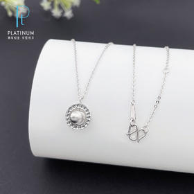 【线上铂金馆】PT950 【国际铂金协会】铂金调节CNC猫眼珠仿钻圆环套链(BTL00194)预售产品下单后不退款不退货不换货不补差价)