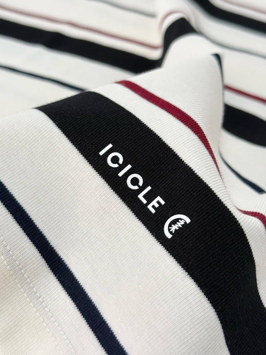 【有货 拍下改价】IC之禾 极简黑白条纹撞色百搭 圆领棉弹螺纹撞色短袖T恤 商品图12