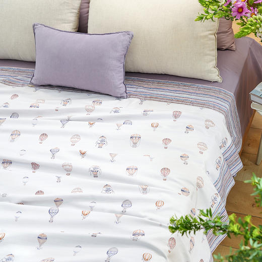梦幻热气球系列双面夏凉被盖毯空调被毛巾被凉感家用午睡沙发纯棉成人空调盖毯 商品图1