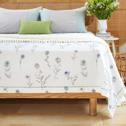 玫瑰时光系列床单单件纯棉100全棉老粗布单人双人四季通用高端定制 商品图0