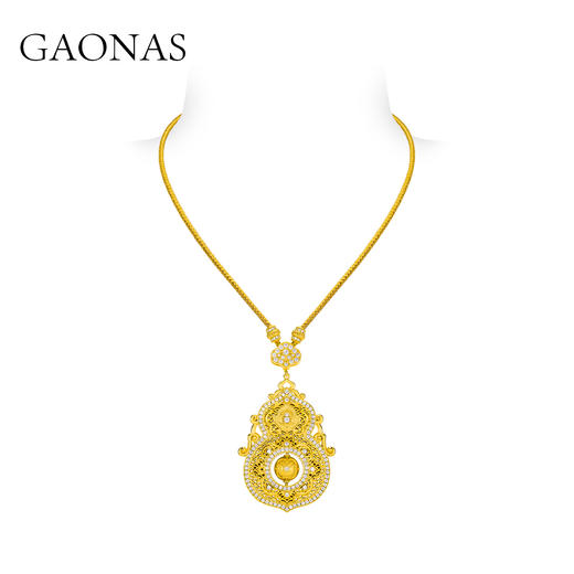 GAONAS 古韵今风时尚新中式金色项链11386XGO 商品图3