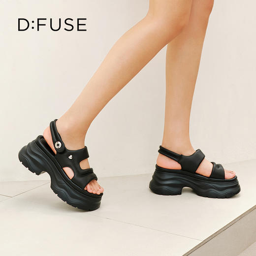 Dfuse迪芙斯2025夏季新款时尚外穿增高鞋轻便厚底运动凉鞋女鞋DFD2115107 商品图1