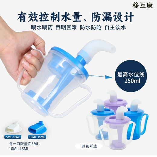 移护康专利喝水防呛水杯老人咽障碍水杯病人老人防呛护理杯限量定量流食杯 商品图2
