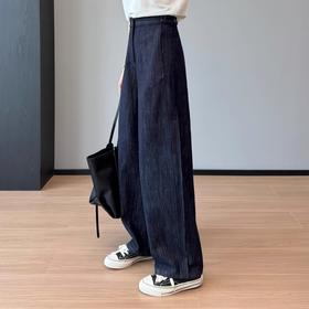 2025北欧藏肉裤品质复古丹宁色松紧高腰显瘦收跨锥形牛仔裤女款！