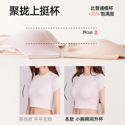 熳洁儿 小胸聚拢内衣立挺杯舒适无痕光面软支撑收副乳无钢圈25251503 商品图2