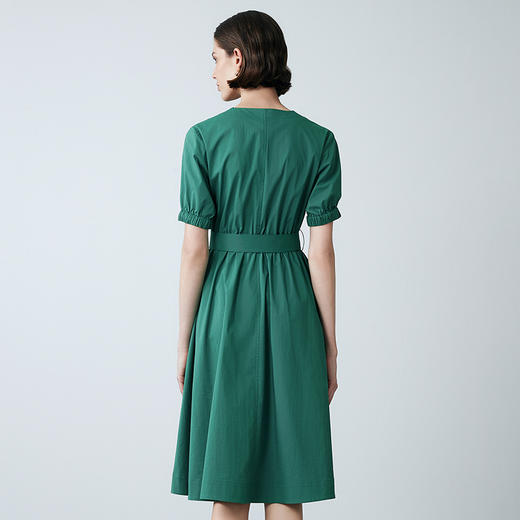 EITIE爱特爱夏季新款气质V领高腰显瘦通勤a字连衣裙7807540 商品图4