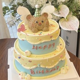 小红书同款💕［黄油小熊］💕双层创意私人定制蛋糕