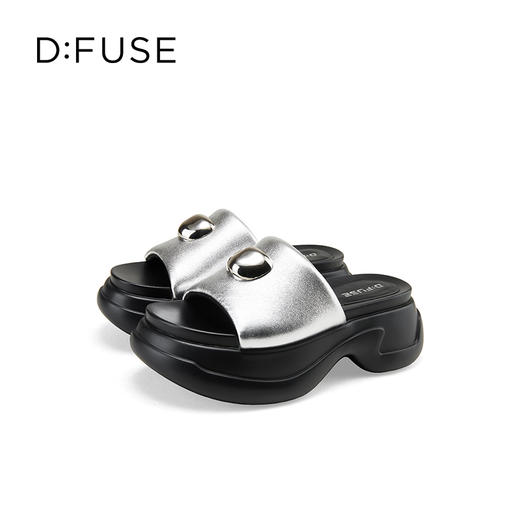 Dfuse迪芙斯2025夏季新款轻盈拖鞋增高厚底鼓棉外穿时尚凉拖DFD2110109 商品图7