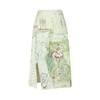 两三事 青蔓游绘 2025夏季新款复古印花开叉裙摆高腰半身裙长裙 商品缩略图4