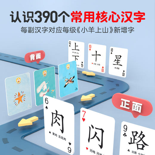 【青葫芦】小羊上山字卡扑克牌 第1-6级任选 儿童汉语分级识字卡 商品图4